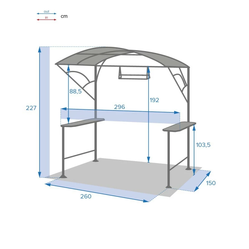 Abri barbecue en acier Hespéride Neiba graphite Abri Barbecue En Acier Hespéride Neiba Graphite -Ledepot-bailleul Soldes Magasin abri barbecue en acier hesperide neiba noir graphite 4