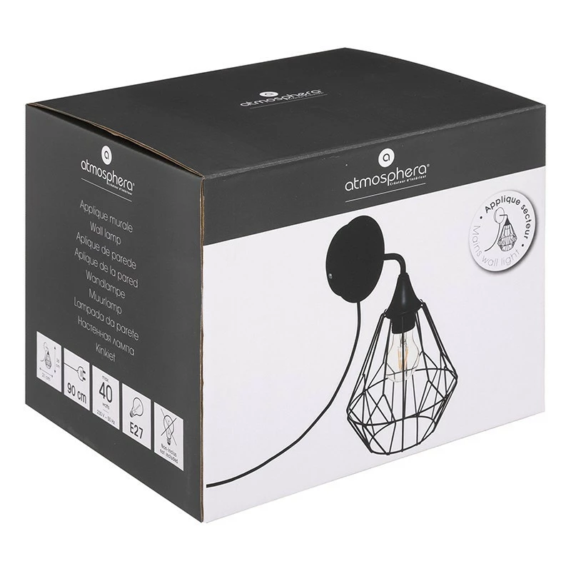 Applique en métal noir Flave Atmosphera Applique En Métal Noir Flave Atmosphera -Ledepot-bailleul Soldes Magasin applique en metal noir flave atmosphera 2