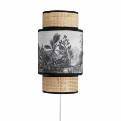 Applique Incurvée Ombrage Rotin Et Tissu Palmier Ostaria