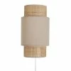 Applique Incurvée Rotin Et Tissu Beige Ostaria -Ledepot-bailleul Soldes Magasin applique incurvee rotin et tissu beige ostaria