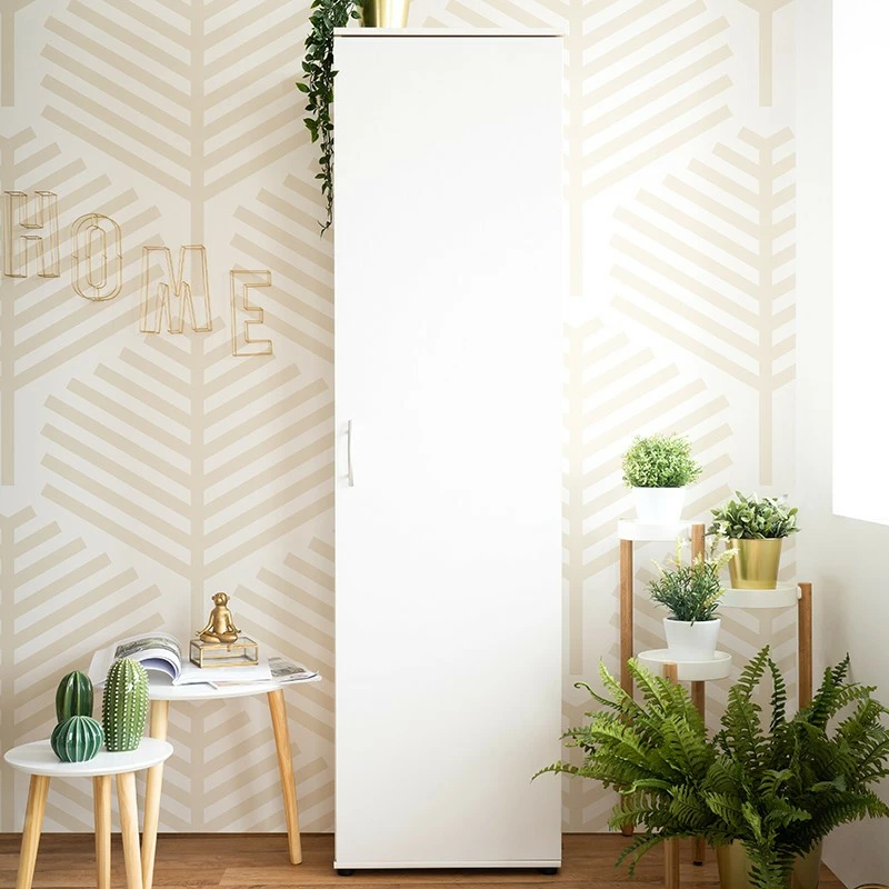 Armoire 1 porte 6 niveaux blanc Armoire 1 Porte 6 Niveaux Blanc -Ledepot-bailleul Soldes Magasin armoire 1 porte 6 niveaux andy blanc 4