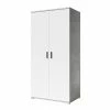 Armoire 2 Portes Blanc Et Gris Soma -Ledepot-bailleul Soldes Magasin armoire 2 portes blanc et gris soma
