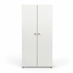 Demeyere Armoire 2 Portes Penderie + Lingère Izzy Blanc Et Bois