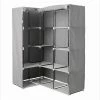 Armoire D'angle 1 Penderie / 10 étagères Gris Atmosphera -Ledepot-bailleul Soldes Magasin armoire d angle 1 penderie 10 etageres gris atmosphera