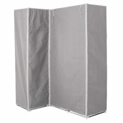 Armoire D'angle 1 Penderie / 10 étagères Gris Atmosphera -Ledepot-bailleul Soldes Magasin armoire d angle 1 penderie 10 etageres gris atmosphera 3