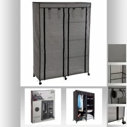Armoire De Rangement 4 étagères Et 1 Penderie Gris En Tissu 4 Armoire De Rangement 4 étagères Et 1 Penderie Gris En Tissu -Ledepot-bailleul Soldes Magasin armoire de rangement 4 etageres et 1 penderie gris en tissu 2