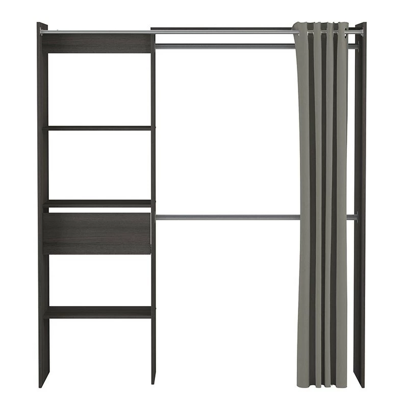 Armoire/Placard extensible SEATTLE avec rideau chêne vulcano Demeyere Armoire/Placard Extensible SEATTLE Avec Rideau Chêne Vulcano -Ledepot-bailleul Soldes Magasin armoire placard extensible seattle avec rideau chene vulcano 6