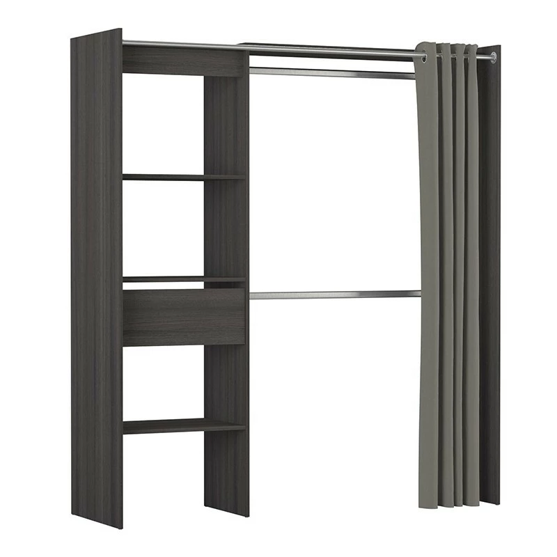 Armoire/Placard extensible SEATTLE avec rideau chêne vulcano Demeyere Armoire/Placard Extensible SEATTLE Avec Rideau Chêne Vulcano -Ledepot-bailleul Soldes Magasin armoire placard extensible seattle avec rideau chene vulcano