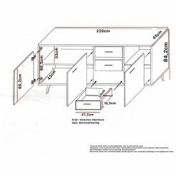Bahut 3 Portes 3 Tiroirs Wiva -Ledepot-bailleul Soldes Magasin bahut 3 portes 3 tiroirs wiva 1 3