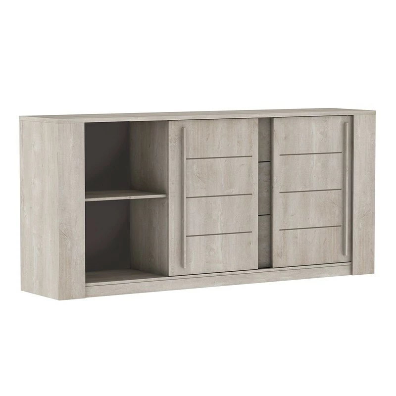 Bahut 3 tiroirs + 2 portes CANNES chêne champagne/béton clair Demeyere Bahut 3 Tiroirs + 2 Portes CANNES Chêne Champagne/béton Clair -Ledepot-bailleul Soldes Magasin bahut 3 tiroirs 2 portes cannes chene champagne beton clair 3