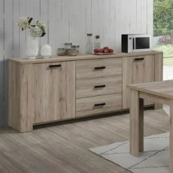 Bahut 3 Tiroirs 2 Portes Olivier -Ledepot-bailleul Soldes Magasin bahut 3 tiroirs 2 portes olivier 4