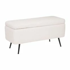 Banc Coffre Bouclette Blanc Aurora Atmosphera