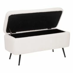 Banc Coffre Bouclette Blanc Aurora Atmosphera -Ledepot-bailleul Soldes Magasin banc coffre bouclette blanc aurora atmosphera 1 2