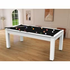 Billard Américain Arizona 7 Pieds Blanc Laqué / Tapis Noir 4 Billard Américain Arizona 7 Pieds Blanc Laqué / Tapis Noir -Ledepot-bailleul Soldes Magasin billard americain arizona 7 pieds blanc tapis noir 2