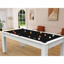 Billard Américain Arizona 7 Pieds Blanc Laqué / Tapis Noir 5 Billard Américain Arizona 7 Pieds Blanc Laqué / Tapis Noir -Ledepot-bailleul Soldes Magasin billard americain arizona 7 pieds blanc tapis noir 3