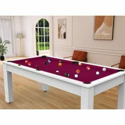 Billard Américain Arizona 7 Pieds Blanc Laqué / Tapis Prune -Ledepot-bailleul Soldes Magasin billard americain arizona 7 pieds blanc tapis prune 6