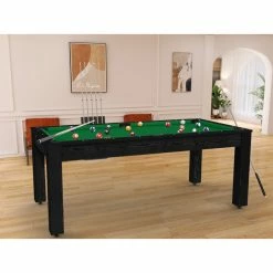 Billard Américain Arizona 7 Pieds Noir Boisé / Tapis Vert -Ledepot-bailleul Soldes Magasin billard americain arizona 7 pieds noir boise tapis vert 1 5