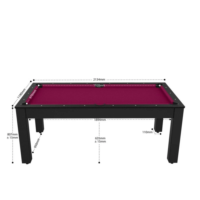 Billard américain Arizona 7 pieds noir grainé / tapis prune Billard Américain Arizona 7 Pieds Noir Grainé / Tapis Prune -Ledepot-bailleul Soldes Magasin billard americain arizona 7 pieds noir graine tapis prune 1