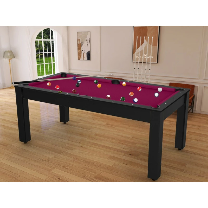 Billard américain Arizona 7 pieds noir grainé / tapis prune Billard Américain Arizona 7 Pieds Noir Grainé / Tapis Prune -Ledepot-bailleul Soldes Magasin billard americain arizona 7 pieds noir graine tapis prune 5