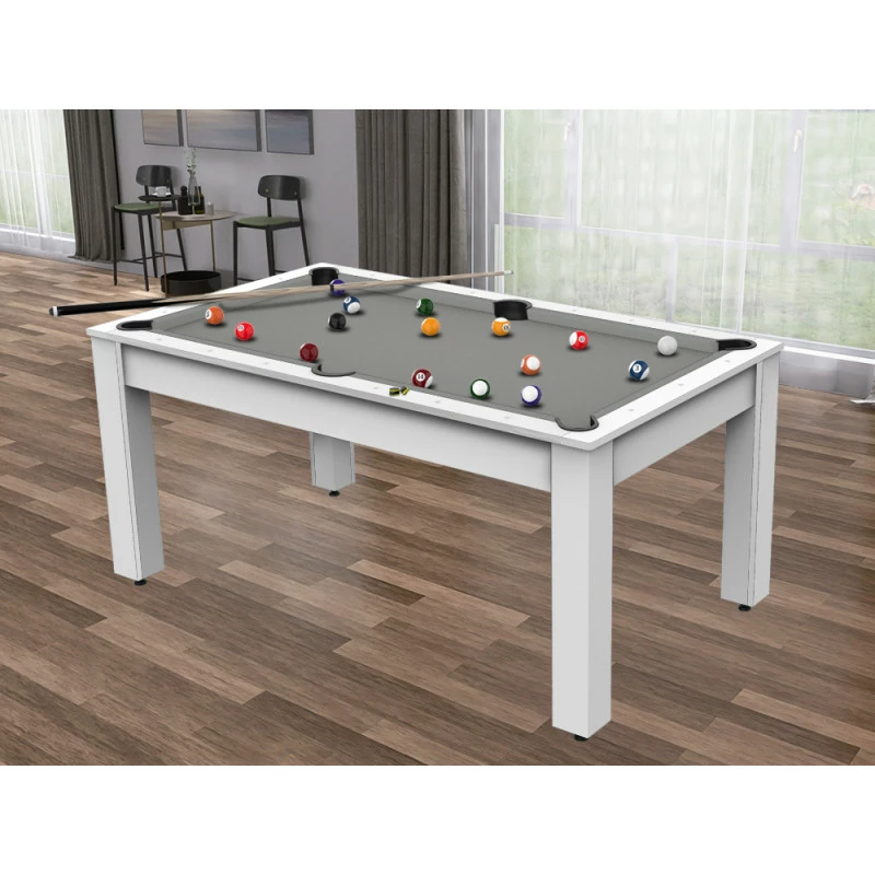 Billard Texas 6 pieds - Coloris blanc laqué / tapis gris Billard Texas 6 Pieds - Coloris Blanc Laqué / Tapis Gris -Ledepot-bailleul Soldes Magasin billard texas 6 pieds coloris blanc laque tapis gris 1