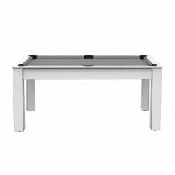 Billard Texas 6 Pieds - Coloris Blanc Laqué / Tapis Gris