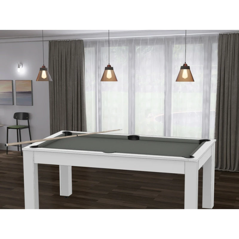 Billard Texas 6 pieds - Coloris blanc laqué / tapis gris Billard Texas 6 Pieds - Coloris Blanc Laqué / Tapis Gris -Ledepot-bailleul Soldes Magasin billard texas 6 pieds coloris blanc laque tapis gris 5