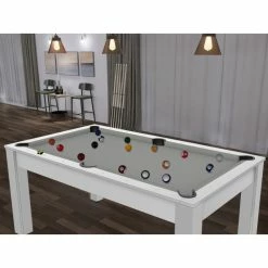 Billard Texas 6 Pieds - Coloris Blanc Laqué / Tapis Gris 8 Billard Texas 6 Pieds - Coloris Blanc Laqué / Tapis Gris -Ledepot-bailleul Soldes Magasin billard texas 6 pieds coloris blanc laque tapis gris 6