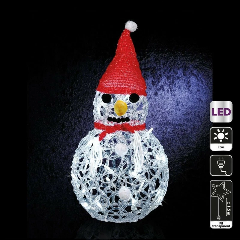 Bonhomme de neige lumineux blanc Bonhomme De Neige Lumineux Blanc -Ledepot-bailleul Soldes Magasin bonhomme de neige lumineux blanc