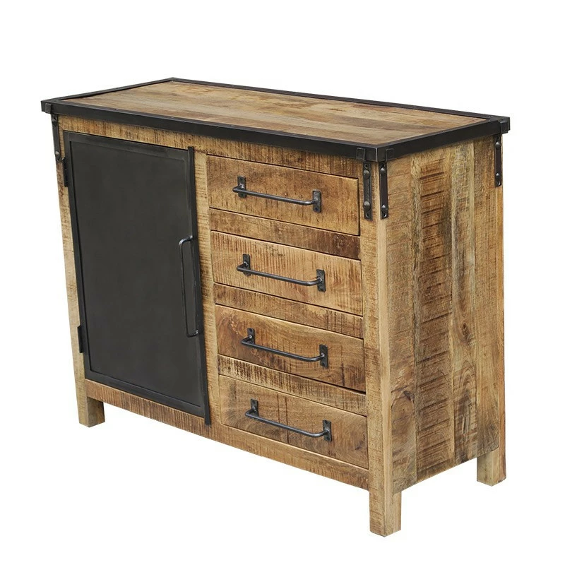 Buffet 1 porte 4 tiroirs bois de manguier et métal Buffet 1 Porte 4 Tiroirs Bois De Manguier Et Métal -Ledepot-bailleul Soldes Magasin buffet 1 porte 4 tiroirs bois de manguier et metal