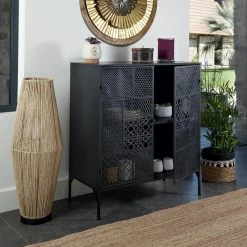 Buffet 2 Portes Métal Ajouré Teeco Atmosphera -Ledepot-bailleul Soldes Magasin buffet 2 portes metal ajoure teeco atmosphera 2