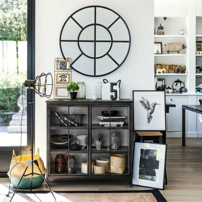 Buffet Broc 2 portes métal noir Atmosphera Buffet Broc 2 Portes Métal Noir Atmosphera -Ledepot-bailleul Soldes Magasin buffet broc 2 portes metal noir atmosphera 1