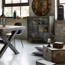 Buffet Broc 2 Portes Métal Noir Atmosphera 4 Buffet Broc 2 Portes Métal Noir Atmosphera -Ledepot-bailleul Soldes Magasin buffet broc 2 portes metal noir atmosphera 2