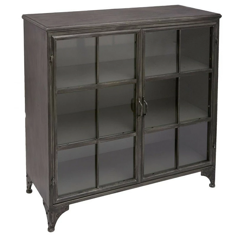 Buffet Broc 2 portes métal noir Atmosphera Buffet Broc 2 Portes Métal Noir Atmosphera -Ledepot-bailleul Soldes Magasin buffet broc 2 portes metal noir atmosphera