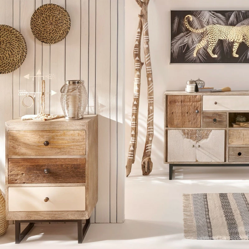 Buffet en bois de manguier Koval nuances unies Atmosphera Buffet En Bois De Manguier Koval Nuances Unies Atmosphera -Ledepot-bailleul Soldes Magasin buffet en bois manguier koval nuances unies atmosphera 2