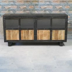 Buffet Métal Et Bois Jodhpur 4 Portes -Ledepot-bailleul Soldes Magasin buffet metal et bois jodhpur 4 portes 2