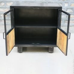 Buffet Métal Et Bois Jodhpur 2 Portes -Ledepot-bailleul Soldes Magasin buffet metal et bois jodhpur portes 2