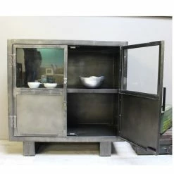 Buffet Métal Noir Jodhpur 2 Portes -Ledepot-bailleul Soldes Magasin buffet metal jodhpur portes 2