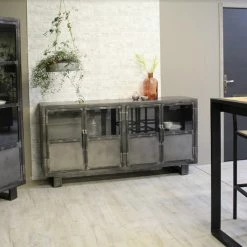 Buffet Métal Noir Jodhpur 4 Portes -Ledepot-bailleul Soldes Magasin buffet metal jodhpur portes inditime 3