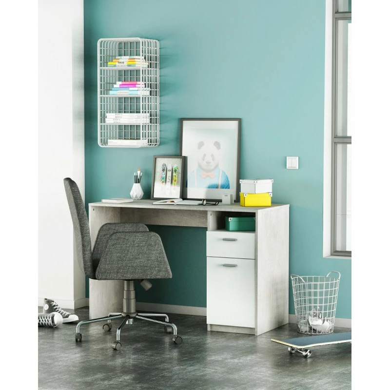 Bureau Détroit béton 1 porte + 1 niche + 1 tiroir Demeyere Bureau Détroit Béton 1 Porte + 1 Niche + 1 Tiroir -Ledepot-bailleul Soldes Magasin bureau detroit blanc beton 1 porte 1 niche 1 tiroir 4