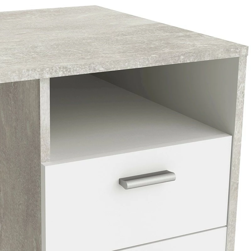 Bureau Détroit béton 1 porte + 1 niche + 1 tiroir Demeyere Bureau Détroit Béton 1 Porte + 1 Niche + 1 Tiroir -Ledepot-bailleul Soldes Magasin bureau detroit blanc beton 1 porte 1 niche 1 tiroir 5