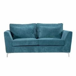 Canapé 2 Places Isla Velours Côtelé Bleu