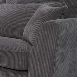 Canapé Angle Droit Isla Velours Côtelé Gris -Ledepot-bailleul Soldes Magasin canape angle droit gris isla 2