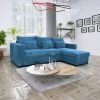 Canapé D'angle Joe Gauche Ou Droite Bleu Convertible Lit -Ledepot-bailleul Soldes Magasin canape d angle joe gauche ou droite bleu convertible lit