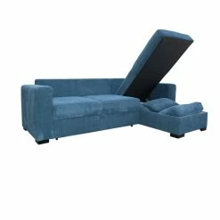 Canapé D'angle Joe Gauche Ou Droite Bleu Convertible Lit -Ledepot-bailleul Soldes Magasin canape d angle joe gauche ou droite bleu convertible lit 2