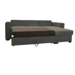 Canapé D'angle Joe Gauche Ou Droite Gris Convertible Lit -Ledepot-bailleul Soldes Magasin canape d angle joe gauche ou droite gris convertible lit 2