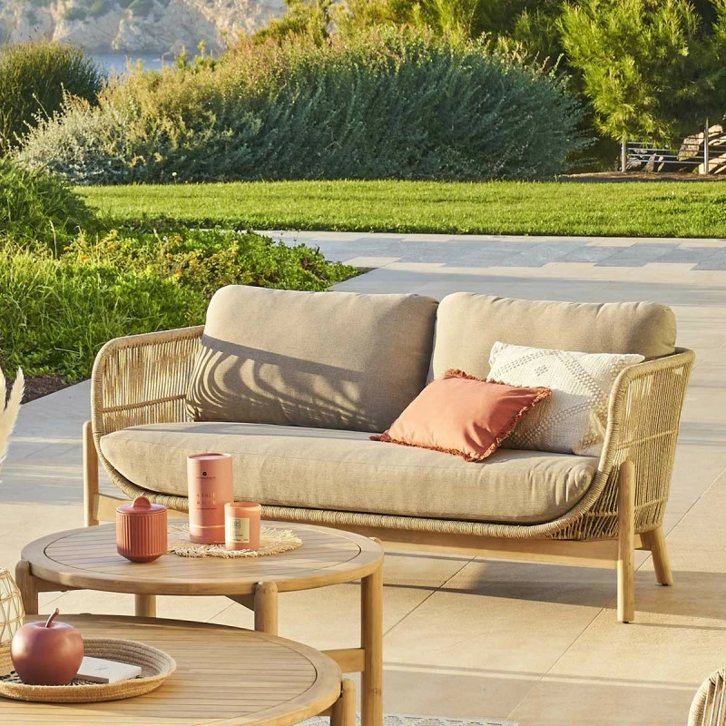 Canapé extérieur 2 places Deona acacia Hespéride Canapé Extérieur 2 Places Deona Acacia Hespéride -Ledepot-bailleul Soldes Magasin canape exterieur 2 places deona en acacia hesperide