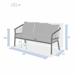 Canapé Extérieur 3 Places Oriengo Taupe Hespéride 5 Canapé Extérieur 3 Places Oriengo Taupe Hespéride -Ledepot-bailleul Soldes Magasin canape exterieur 3 places oriengo taupe hesperide 3