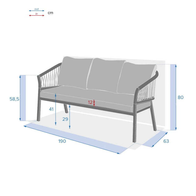 Canapé extérieur 3 places Oriengo taupe Hespéride Canapé Extérieur 3 Places Oriengo Taupe Hespéride -Ledepot-bailleul Soldes Magasin canape exterieur 3 places oriengo taupe hesperide 3