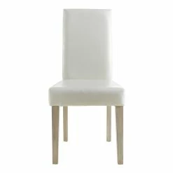 Demeyere Chaise Dossier Haut Blanc PU Guevara -Ledepot-bailleul Soldes Magasin chaise ernesto blanc 1 2