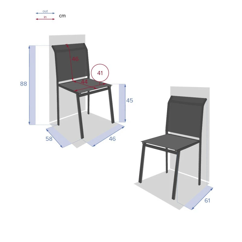 Chaise extérieur Essentia graphite/anthracite Hespéride Chaise Extérieur Essentia Graphite/anthracite Hespéride -Ledepot-bailleul Soldes Magasin chaise exterieur essentia graphite anthracite hesperide 3